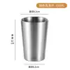 Copo Rígido de Camada Dupla em Aço Inoxidável 304 Dourado Espessado Copo de Água Doméstico Copo com Bocal Coreano Copo de Café Copo de Cerveja Comercial
