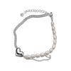 Pulsera Cadena Love Perla Love Rocky Plata S925 Joyería de Mano para Mujer con Forma de Corazón Pequeño Fresco Coreano Lote S4756