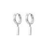 Brincos Pequenos de Barra de Prata com Pino de Prata S925, Argolas de Prata, Brincos de Tarraxa Estilo Minimalista, Brincos de Design Único