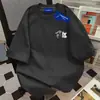 Camiseta Redonda de Manga Curta com Estampa Divertida de Desenho para Mulheres Moda Verão 2025 Versátil Estilo Casal Top Oversized