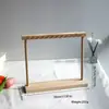 Suporte de Exibição de Joias em Madeira Maciça Cor de Noz, Adereços de Exibição para Bancas, Rack de Pendurar para Armazenamento, Adereços de Fotografia de Joias para Atacado