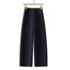 Calça pantalona marrom para mulheres, nova coleção outono 2026, cintura alta, modelagem que afina, casual e com caimento relaxado, adequada para baixinhas, com design solto e perna levemente curvada