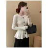 Camisa de Base com Cintura Marcada por Laço, Novo Estilo Coreano de Inverno, Gola Redonda, Blusa Interna Emagrecedora e Doce para Mulheres