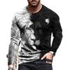 Camiseta Masculina 2022 Primavera Nova Camiseta de Manga Comprida Moda Masculina Impressão Digital 3D LOGO Street Top Moderno