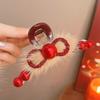 Grampo de Pelúcia Outono e Inverno Feminino Grampo de Cabelo Vermelho de Natal 2024 Novo Ano Presilha de Tubarão para Parte de Trás da Cabeça Acessório de Cabelo