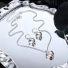 Conjunto de Joias Colar e Brincos Coração Novo Transfronteiriço Europeu e Americano Conjunto Colar Amor Conjunto Colar e Brincos Conjunto de Duas Peças para Mulheres