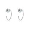 Aretes de Diamante Brillante de Circonio de Cuatro Garras de Plata Esterlina S999 para Mujer, Simples, Compactos, Luminosos, de Alta Gama, Elegantes, Aretes de Lujo Accesible