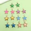 Llavero de aleación de estrella multicolor con esmalte, cadena para teléfono, collar, pulsera, pendientes, colgante DIY, adorno colgante, joyería