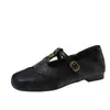 Zapatos Mary Jane Estilo Retro Francés Camelia para Mujer, Nuevos de Primavera Suela Suave Punta Cuadrada Baja Zapatos de Salón