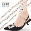 Cordones de Zapatos con Correa de Cadena de Perlas Zapatos sin Instalación Cordones Grandes sin Tacón Sandalias para Caminar Caídos con Gente Perezosa Múltiples Correas