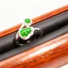9261 Fabricante Jade Birmanês Natural Cuia Verde Yang Anel Prata S925 Incrustado Diversidade