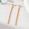 Brincos Pendentes de Corrente com Franjas Personalidade Moda Transfronteiriça Europeia e Americana Design Versátil Brincos Longos de Bola Redonda para Mulheres