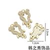 Pulsera colgante de oso de circonita chapada en oro de cobre con concha transfronteriza europea y americana, accesorios DIY, joyería de nicho de alta gama