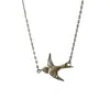 Collar de Golondrina de Plata Estilo Chino Vintage para Mujer Moda Elegante Colgante de Pájaro de Gama Alta Cadena para Clavícula de Nicho Todo Fósforo