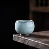 Tianqing neumático de hierro horno oficial taza maestra nutritiva taza de té de horno Ru taza de té grande individual de cerámica kung fu boca dorada Taza de Té