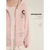 Sudaderas con Capucha de Retazos de Encaje Dulce con Tirantes y Estampado de Dibujos Animados para Niñas Amybaby Primavera 2026 Nuevas