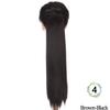 Cabelo Liso Longo de 32 Polegadas Exportação Cabelo Sintético de Alta Temperatura Rabo de Cavalo Duplo Extensões de Cabelo para Mulheres, Rabo de Cavalo Longo Trançado com Amarração, Ossier