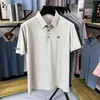 Camisa Polo Moda Verão Retro Americano Ins Marca Tendência Masculina Camiseta Manga Curta Solta Gola Lapela Estampada
