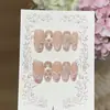 Um [Jardim de Flores da Primavera] Menina Gentil Rosa Nude Pintura a Óleo de Jardim Gato Olho Esculpido Francês Unhas Vestíveis Feitas à Mão