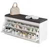 Banqueta para cambiarse los zapatos para la entrada de casa, zapatero abatible para propiedades de alquiler, banco integrado para zapatos en la entrada, zapatero para el pasillo