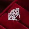 Amazon Europeo y Americano Venta Caliente Transfronteriza Lujoso Atmosférico Material de Latón Recubrimiento Oro Real Fábrica de Anillos de Boda Suministro Directo