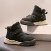 Zapatos de Algodón para Niñas 2026 Invierno Más Terciopelo Cálido Antideslizante Gruesos de Piel Bloque de Color de Caña Alta Casual de Velcro Nueva Moda Tendencia