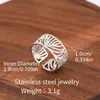 Anillos Abiertos de Acero Inoxidable Transfronterizos, Anillos Ajustables de Acero de Titanio que No se Desvanecen, Anillos Prensados en Aceite, Joyería de Mano al por Mayor