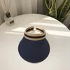 Sombrero Mujer Hueco Superior Visera Sombrero Mujer Verano Cubre Rostro Protección Solar Sombrero Sol Sombrero Paja Tejido Superior Abierto Vacaciones Sombrero Paja Verano