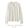 Cardigan de Terciopelo Otoño/Invierno Ligeramente Grueso Cachemir Seda de Morera Solapa con Muescas para Mujer Retro Holgado Casual Prendas de Punto Ropa de Abrigo