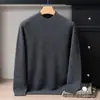 Suéter de Cashmere com Novo Estilo Espesso Suéter de Lã Pura para Homens, Gola Alta Meia-calça Tricotada, Camada Base de Camada Dupla para Outono e Inverno