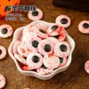 Decoración de Pastel de Halloween Arcilla Suave Figura Linda de Fantasma Ojos Chistosos Perlas de Azúcar Velas de Halloween Toppers Inserts