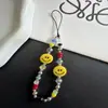 Corrente de celular DIY personalizada na cor dopamina, corrente de cordão anti-queda com câmera de rostinho sorridente CCD, design criativo