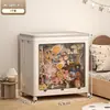 Armazenamento de Roupas Dobrável para Casa Quarto Roupas Colcha Caixa de Armazenamento Grande com Tampa Flip-Top Armário de Armazenamento Multifuncional
