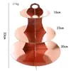 Vajilla desechable, platos de papel dorados, vasos, popotes, platos para pastel de oro rosa engrosados, suministros para fiesta de cumpleaños