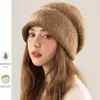 2026 Novo Gorro de Lã Tricotado de Inverno, Sensação Quente e de Alto Padrão, Gorro Feminino para Cabeça Grande