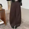 Pantalones de Traje Sueltos Versátiles para el Otoño/Invierno, Elegantes de Cintura Alta Adelgazantes con Caída Simples Casual de Pierna Ancha Curvada