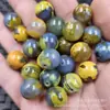 Azul Cinza Amarelo Couro Ágata Contas Redondas Jade Contas Soltas Azul Cor de Água Calcedônia Contas de 14 mm Acessórios para Joias DIY Contas