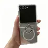 Funda magnética de espejo adecuada para Samsung Zflip8, Cubierta protectora de bisagra con soporte de anillo galvanizado para Galaxy Z Flip8