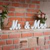 Banderín de Letras Inglesas de Madera Decoración de Mesa Boda Decoración de Boda Accesorios Logo Sr&Sra Adornos de Letras de Madera