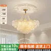 Araña de sala de estar estilo francés, luz principal para el pasillo, lámpara de cristal de lujo ligero de 6 piezas, de alta gama, lámpara de iluminación cálida y romántica para dormitorio, hierro y cobre