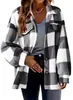 Chaqueta de Felpa con Botones Abiertos y Solapa, Patrón a Cuadros, Chaqueta de Botones para Otoño e Invierno, Transfronteriza Europea y Americana de Amazon, Heattech