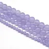 Pedras Redondas de Jade Roxo Pedras Soltas Lavanda Pedras Redondas Roxas Claras Acessórios para Pulseira Colar Tecido à Mão DIY