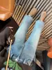 """Corrección de Forma de Pierna" Impresionantes Jeans de Encaje para Mujer, Pantalones Cropped Rectos de Pierna Ancha Forrados de Felpa Otoño/Invierno G111001"""