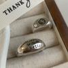 Anillo Minimalista Smiley Estilo Fresco para Mujer ins Letras en Inglés Apertura de Pan Anillo Ajustable 2023 Nuevo