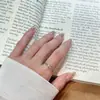Anillo Corona de Plata Pura S999 Estilo Japonés y Coreano con Diseño Floral, Dulce y Elegante, Versátil Anillo Ajustable Apilable Estilo Ins