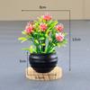 Atacado simulação mini pequeno camélia em vaso plástico artificial pequeno bonsai casa mesa de trabalho adereços para fotos grupo de plantas verdes