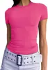Camisa Casual Feminina Popular Europeia e Americana de Manga Longa para Primavera e Outono Cor Sólida Slim Fit Pulôver Top Roupas de Rua Femininas Camada Base