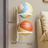 Estante de Almacenamiento para Baloncesto, No Requiere Taladro, Organizador de Almacenamiento para Bádminton, Fútbol y Voleibol Infantil, Estante de Exhibición para Montar en la Pared del Hogar