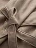 Abrigo de Lana Holgado Casual para Mujer, Estilo Nuevo Invierno 2026, con Cuello Grande y Cinturón