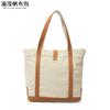 Bolso de mano informal para mujer, bolso diagonal de lona impermeable con primera capa de cuero, bolso de hombro de color sólido, suministro de fábrica desbordante